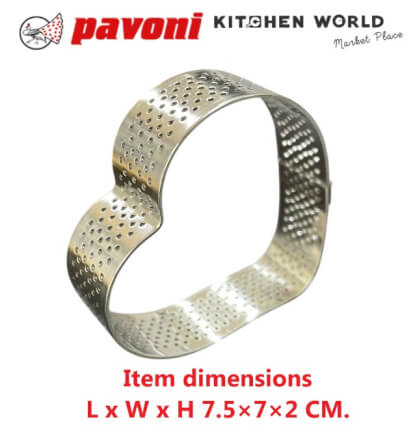 พิมพ์เค้กสแตนเลสทรงหัวใจเจาะรู PAVONI BW1436-14 ขนาด 7.5 ซม._5